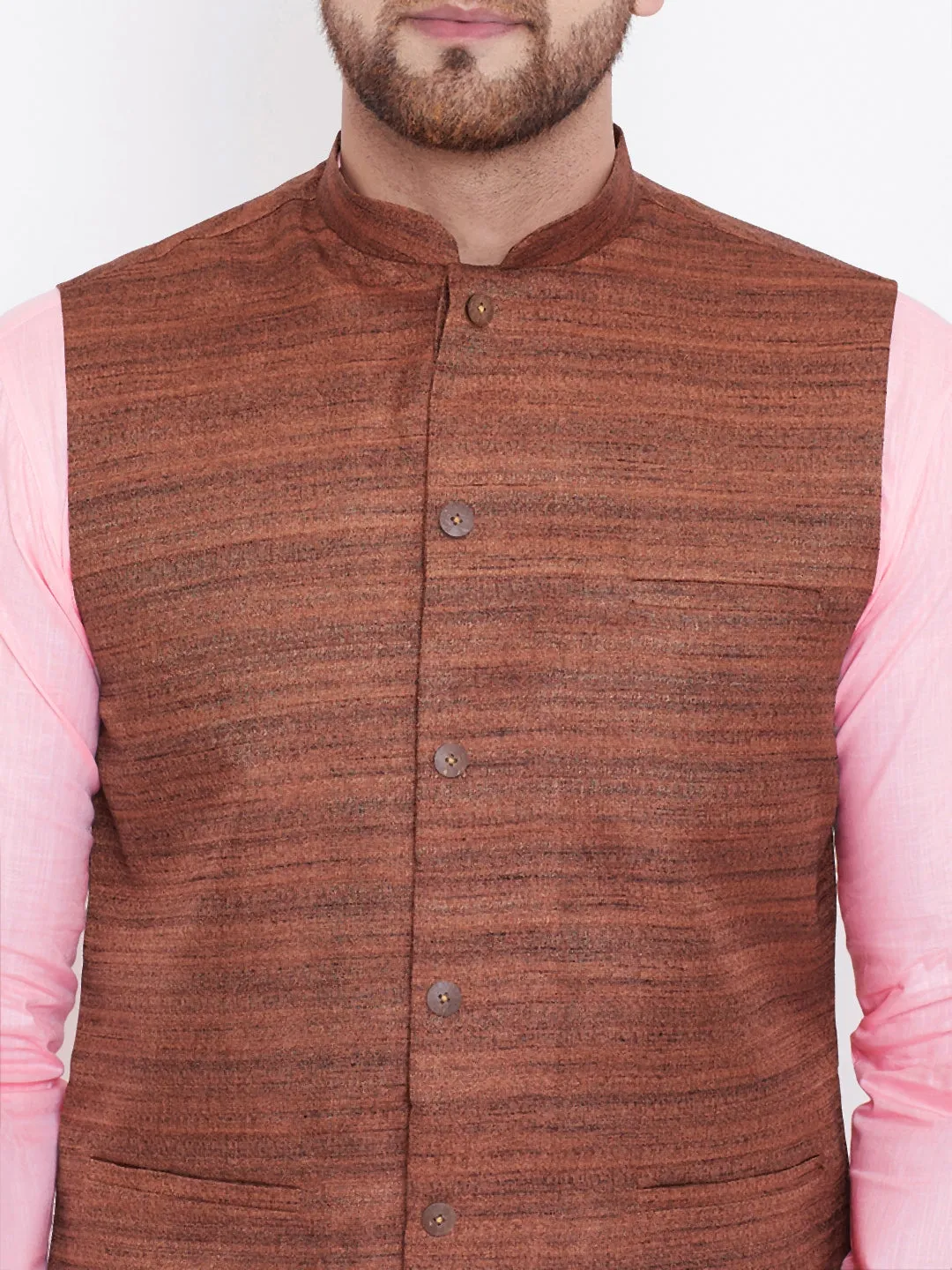 VASTRAMAY Men's Coffee Brown Kurta Set