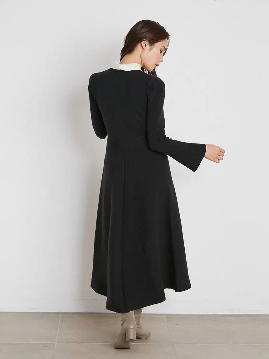 white collar knit dress
