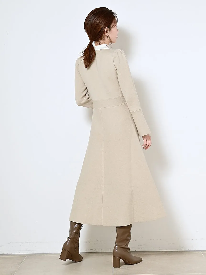 white collar knit dress