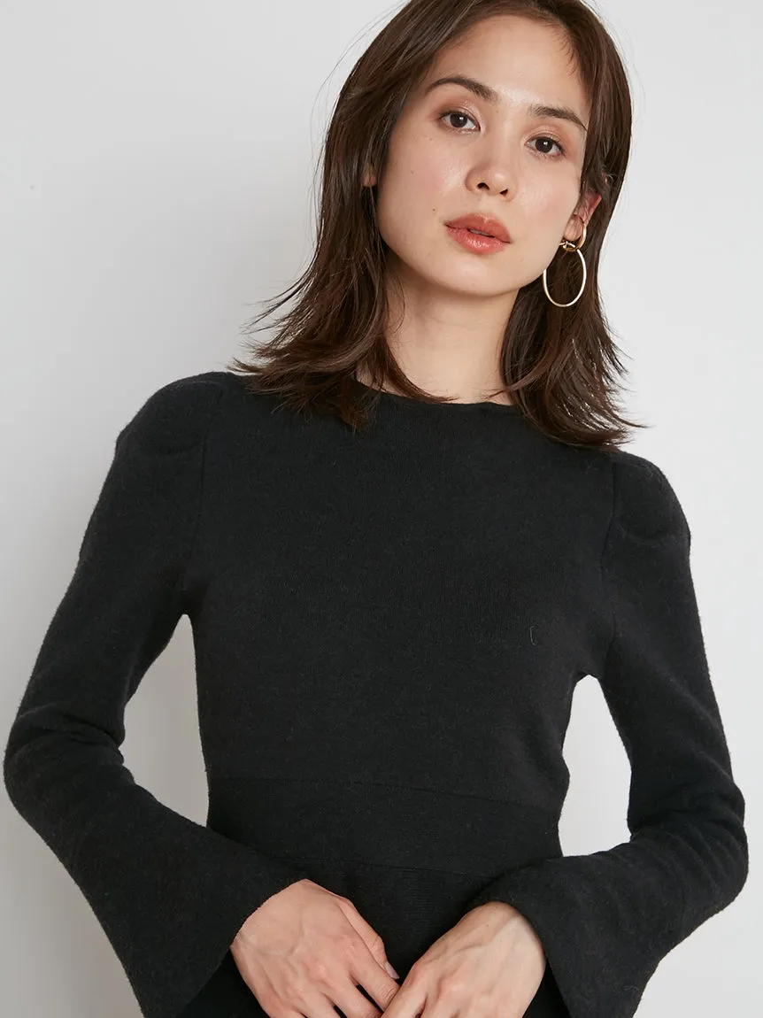 white collar knit dress