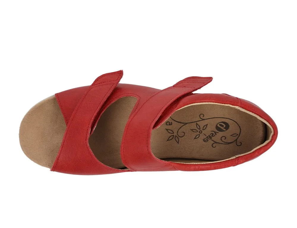 Womens Adjustable Bliss 2 Red Leather Sandals